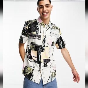 NWT Volcom 80s Wave Retro Button Down Shirt